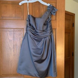 David’s Bridal 84333 Bridesmaid Dress Gray Prom